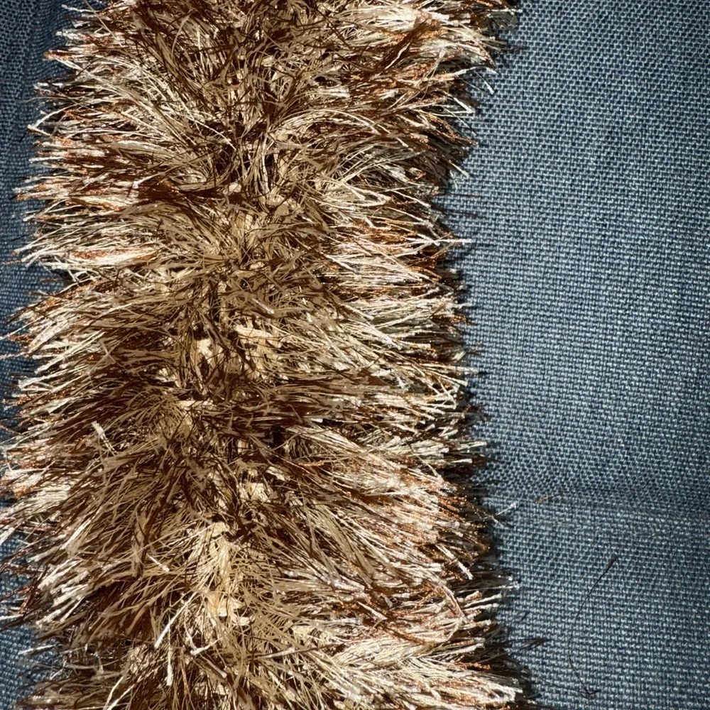 NWOT Fluffy Long Oblong Scarf in Brown & Tan.